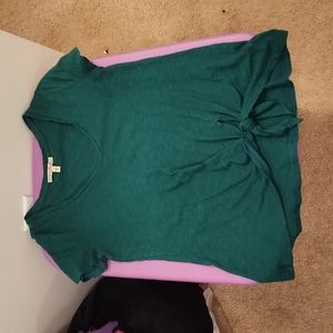 Express one eleven short sleeve tie front top size small